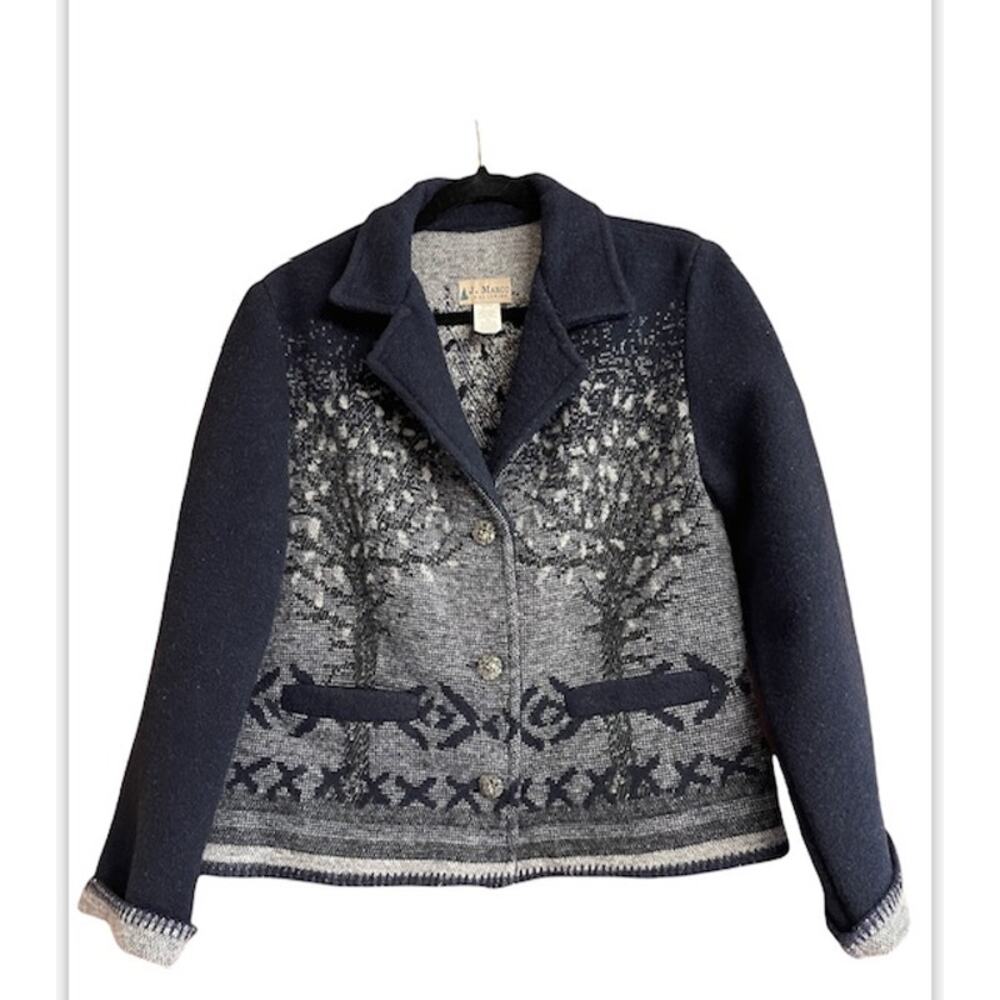 Vintage J. Marco Galleries Button Down Knit Sweater Blazer- M